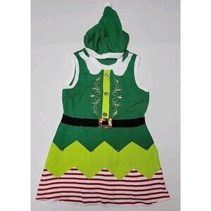 No Boundaries Juniors Size XXL (19) Elf Dress Sleeveless With Hood & Bells